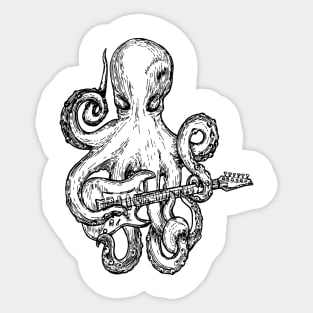 SEEMBO Octopus Playing Guitar Guitarist Music Musician Band Sticker